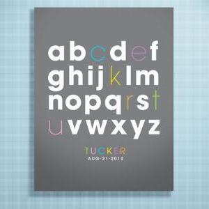 Personalized Abc Typography Name Baby Birth..
